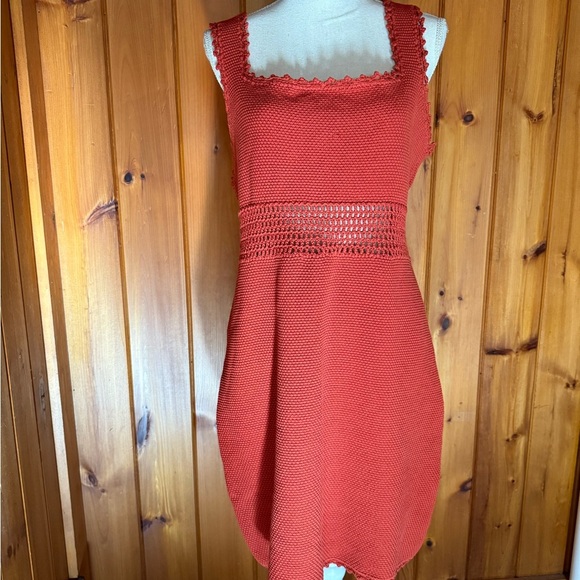 Rebecca Taylor Crochet Body Con Mini Dress in Pomodoro - Picture 3 of 6